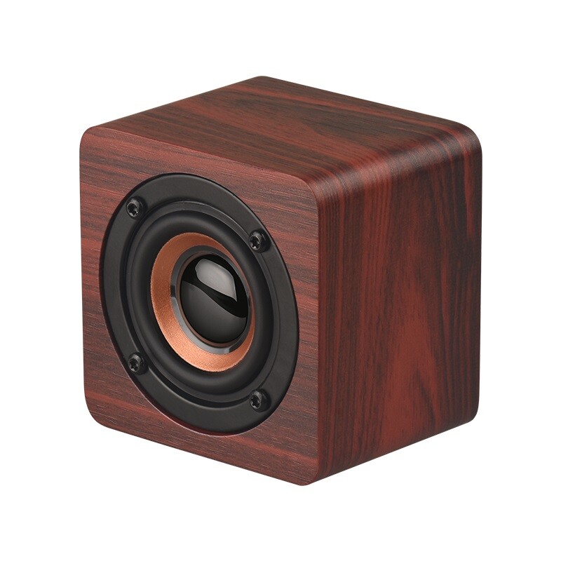 Mini enceinte Bluetooth portable bois pour sonorisation bureau et maison