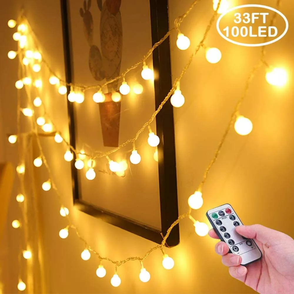 10M Globe Ball Bulb String Lights Fairy 100 LEDs Wedding Garden Party Outdoor
