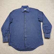 Robert Graham Men's Shirt Size 16.5 Blue Button Up Long Sleeve Collared Preppy