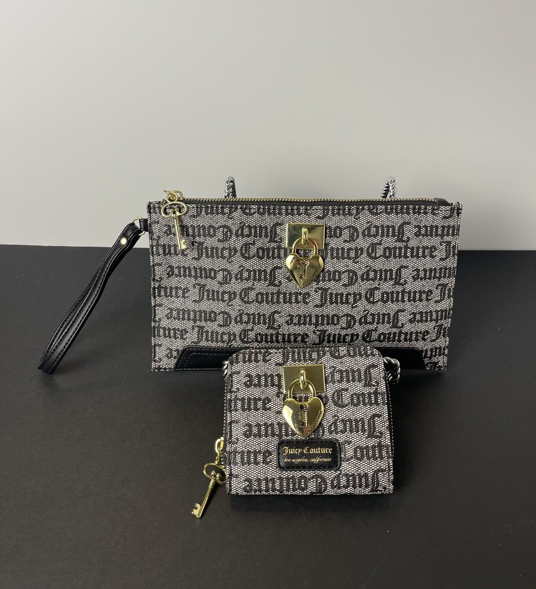 Juicy Couture Wristlet Under Gothic Status Lock & Key & Coin  display picture 3