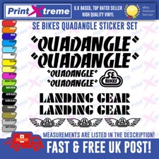 QUADANGLE BMX Vinyl Decals, Stickers, Bike Cycling, SE BIKES LANDING GEAR