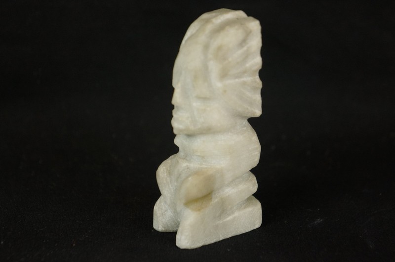 Superb Vintage Mayan Style Hand Carved Stone figurine 3" [Y8-W1-A9]