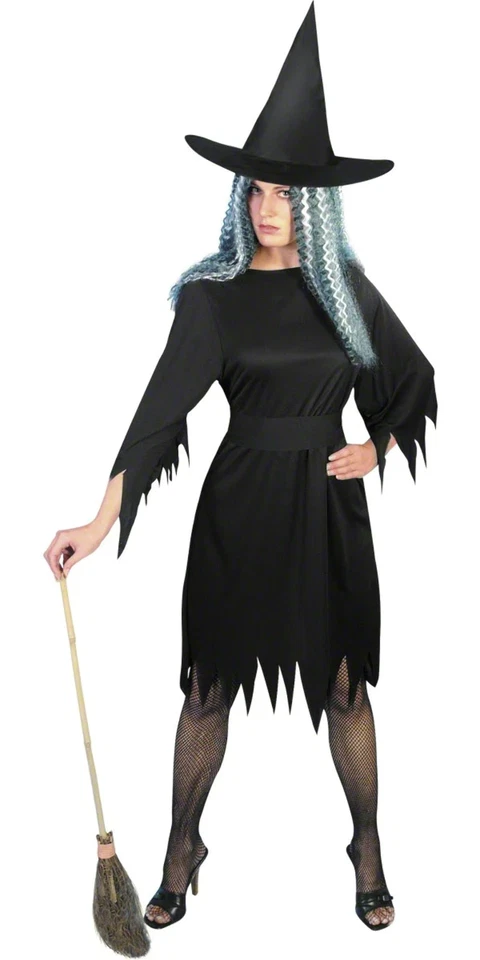 Ladies Witch Costume Adults Halloween Fancy Dress Witches Outfit UK 8-18 — 第 2/4 张图片