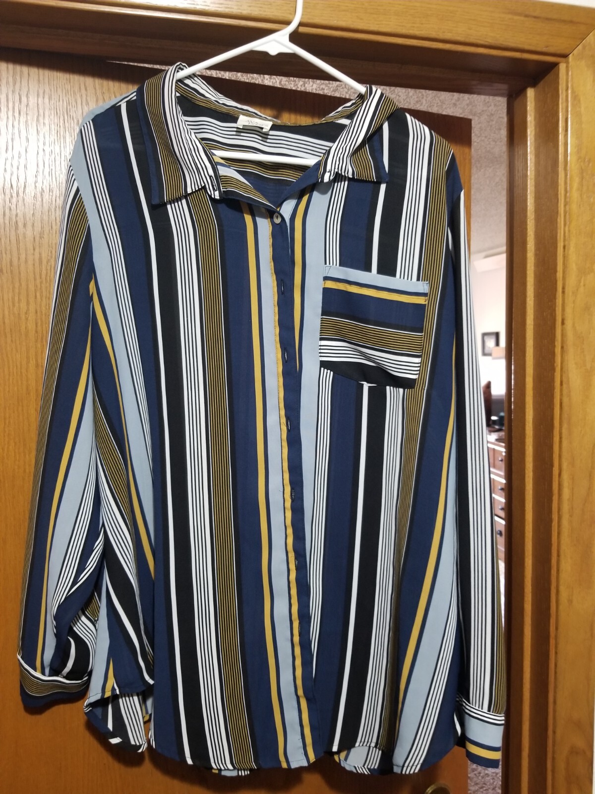 Ava James Striped Blouse 2x - image 1