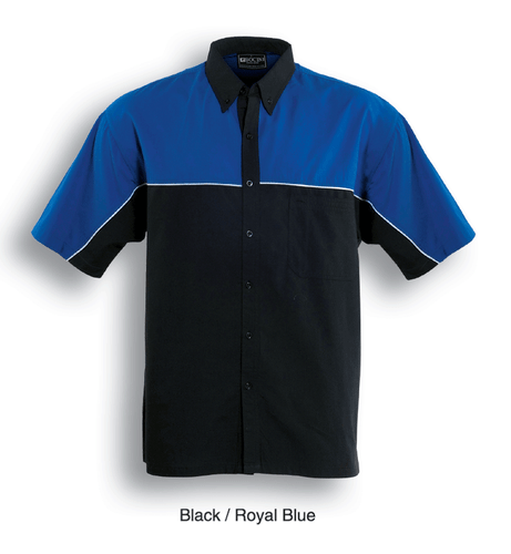 Men's Short Sleeve Motor Work Shirt W/ Discreet Internal Chest Pocket Pen Pocket - Picture 4 of 5