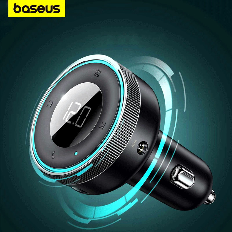 Bluetooth 5.0 Car FM Transmitter with MP3 Player USB Charger and AUX Adapter