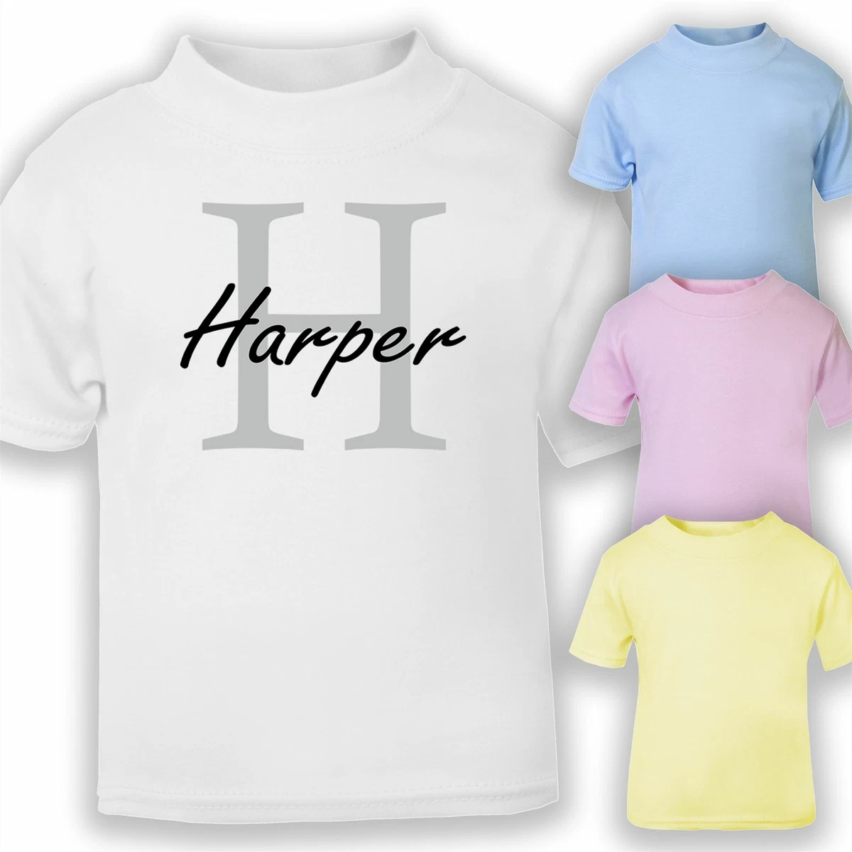 Personalised Letter Name Printed Baby T Shirt Gift Custom eBay