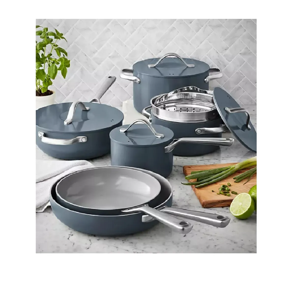 MCCS11 11-Piece Modern Ceramic Cookware Set , grey