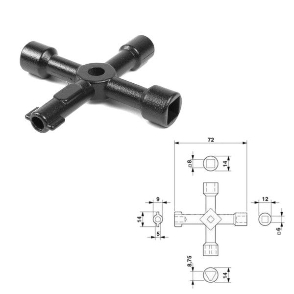 4 Wege UniversalschlüSsel MultifunktionsschlüSsel SchlatschrankschlüSsel-image