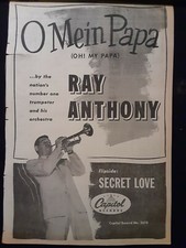 Ray Anthony O Mein Papa Rare Original Promo Poster Ad Framed!