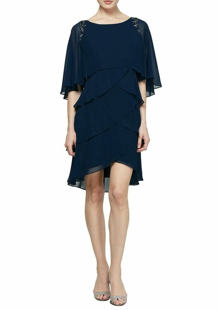 navy drape dress