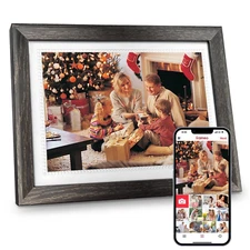 10.1 Inch Digital Picture Frame 32GB Memory Wood Wifi Smart Frameo Digital Frame