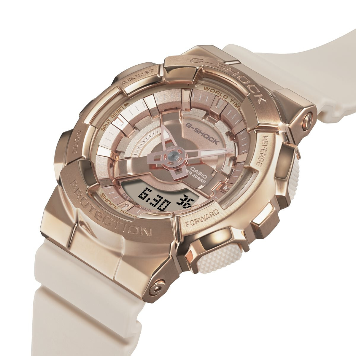 時計 G-SHOCK GMS-110PG 4AJf CASIO G-SHOCK GM-S110PG-4AJF Gold Metal Case Analog Digital Quartz