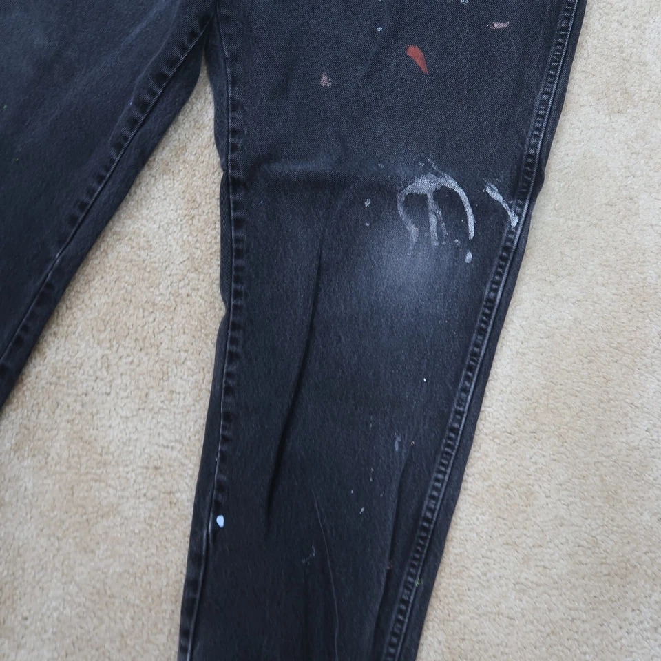 Rustler Relaxed Fit Straight Jeans Men's 44x30 Black Distressed Denim Pants - Image 2 of 4