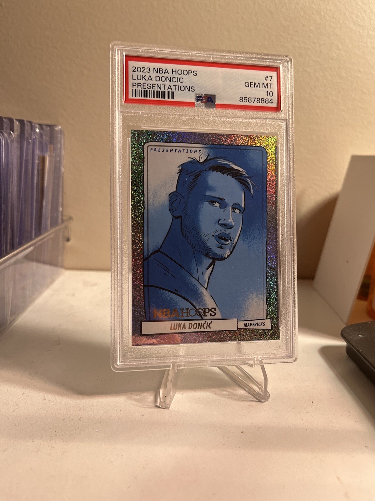 2023-24 Panini NBA Hoops Luka Doncic Presentations SSP Case Hit #7. PSA 10