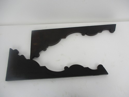 Couple Corbels Finials Hand Carved Wood Pediment Over Door Architectural Antique - Picture 7 of 9
