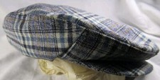 Vintage Blue Plaid Newsboy Cap