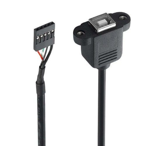 Cable de montaje de panel hembra con cabezal de 5 pines de 2,54 mm hembra a USB 2,0 tipo B 0,3 m - Imagen 3 de 5