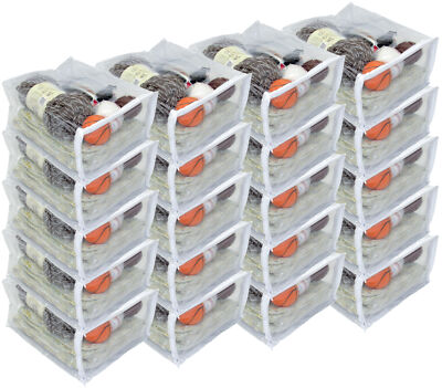 Oreh Homewares 20-Pack Heavy Duty Vinyl Zippered Closet Square Storage Bags Clear 9x11x7