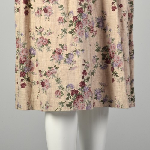 Medium 1990s Laura Ashley Dress Floral Autumn Wool Cotton Long Sleeve VTG 90s - Picture 8 of 11