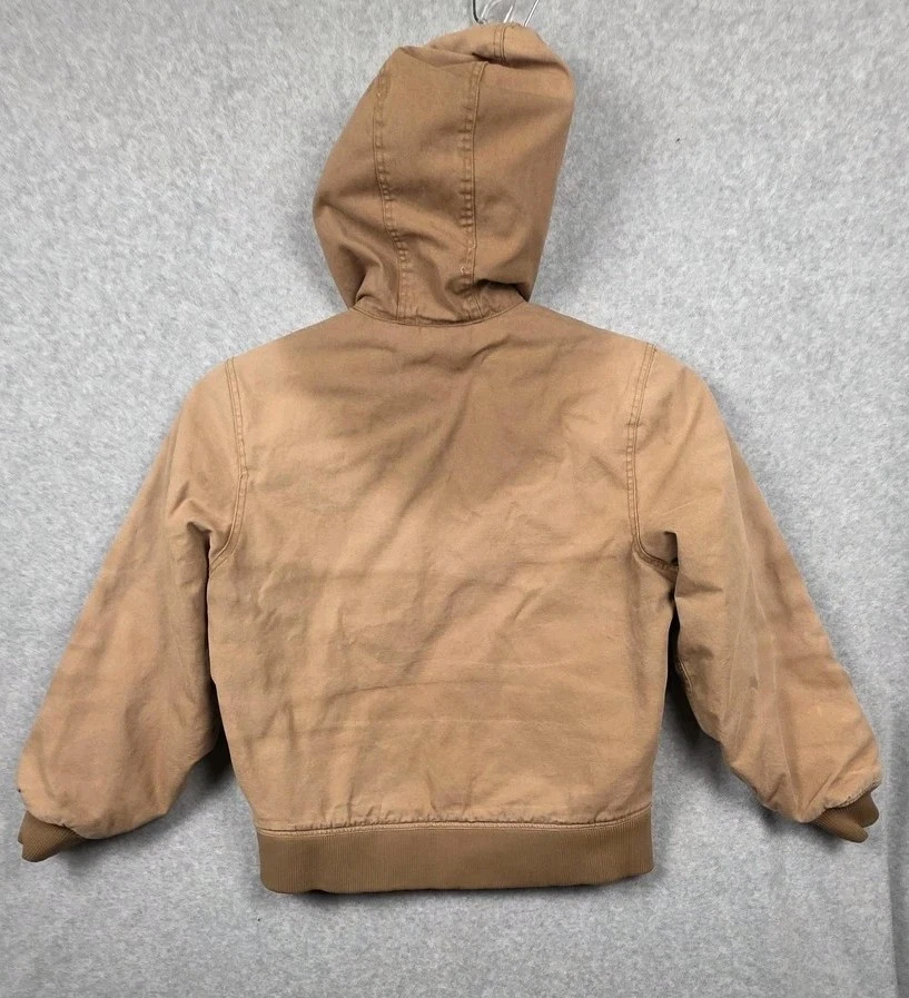 Dickies Jacket Mens Large Brown Hooded Quilted Lined Canvas Duck Workwear - Image 2 of 4