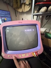 Disney Princess DT1350-P 13" Pink CRT TV Works Retro Gaming No Speakers