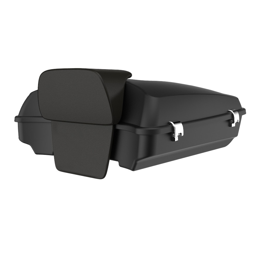 Denim Black Razor Tour Pack Backrest Top Box For 97+ Harley