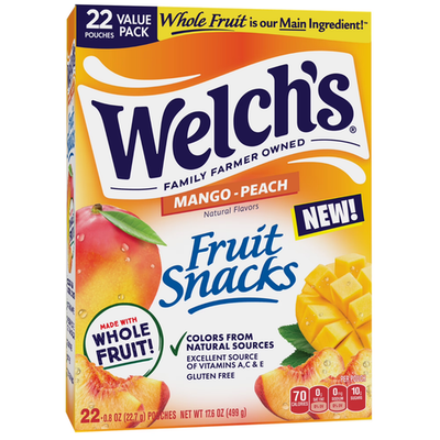 #ad Welch#x27;s Fruit Snacks Mango Peach Soft Fruit Snacks for Stocking Stuffers .8 oz $4.87