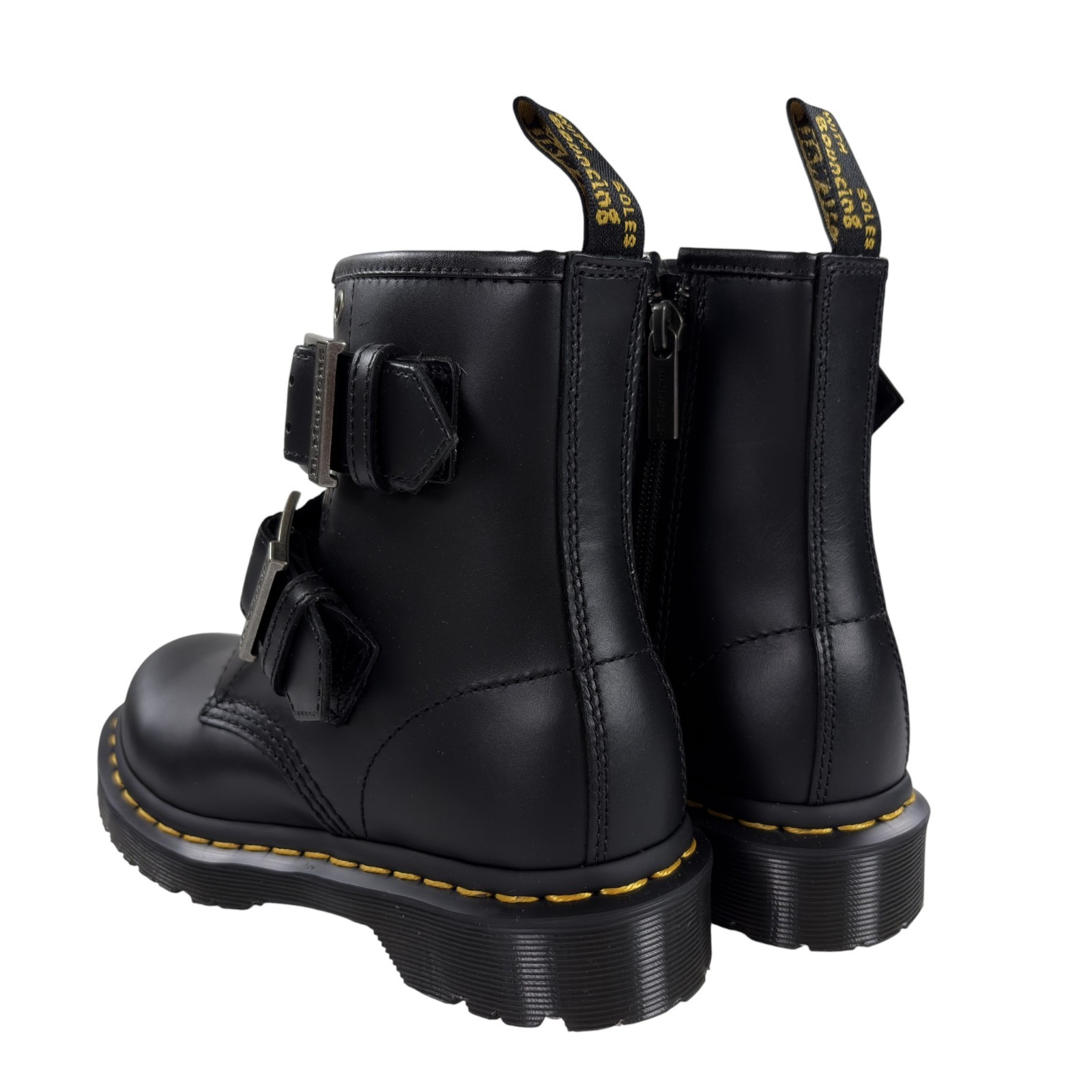 Dr. Doc Martens 1460 Buckle Pull Up Side Zip Boots Womens Size 5 Black $225 NEW thumbnail 5