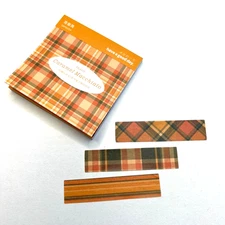 Fall Halloween Black Orange Plaid Washi Paper Sticker Strips Scrapbook Journals