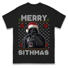 Image of Darth Vader Merry Sithmas Christmas T Shirt,Ugly Xmas Holiday Tee Unisex Gift