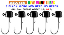 5 BLACK MICRO NED JIG HEADS FOR LRF DROP SHOT SOFT BAIT LURES PIKE PERCH TROUT