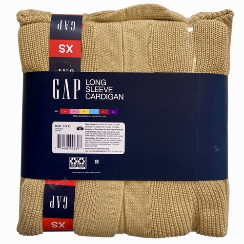 GAP Damen XS Langarm offene Strickjacke Taschen hellbraun weich klassisch Schrankklammer - Bild 8 von 9