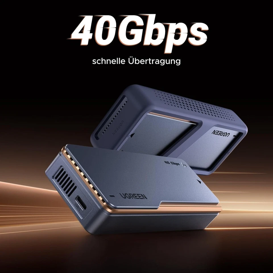 UGREEN 40Gbps M.2 NVMe SSD Gehäuse – USB4, Thunderbolt 4, Aluminium, 2280 - Bild 2 von 4
