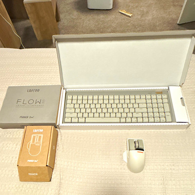 Lofree FLOW Wireless Bluetooth Keyboard + TOUCH Triple Mode Mouse White 1600 DPI