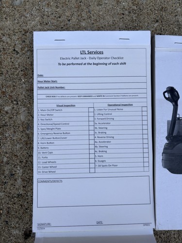 Toyota Cric Elettrico Pallet Operatore Quotidiano Checklist, Confezione da 2 - Foto 3 di 4