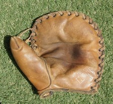 Vintage 1930's Great Western First Base Mitt, Antique Buckle Back Baseball Glove