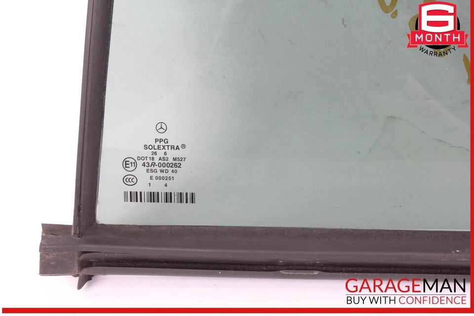 03-09 Mercedes W211 E63 AMG E350 Cuarto de ventana lado conductor trasero izquierdo vidrio OEM Foto 4 de 4