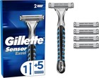 Gillette Sensor Excel Nassrasierer Herren, Rasierer + 3 Rasierklingen mit Doppel