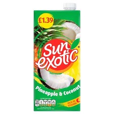 Sun Exotic Pineapple & Coconut Juice Drink Pack of 12 x 1 ltr