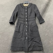 Dolce & Gabbana Button-Front 3/4-Sleeve Dress Women's Size 44 Black