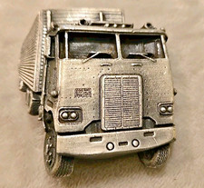 1978 BERGAMOT Pewter Belt Buckle SEMI-TRUCK Made in USA