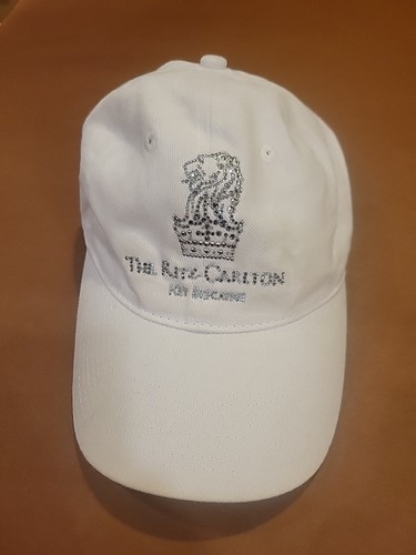 OTTO BRAND THE RITZ CARLTON KEY BISCAYNE WHITE COTTON HAT W/ RHINESTONES **GOOD*