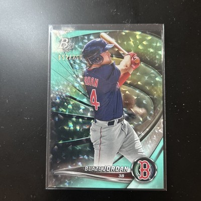 2022 Bowman Platinum Top Prospects Blaze Jordan #TOP-52 Aqua Ice Foilboard /250