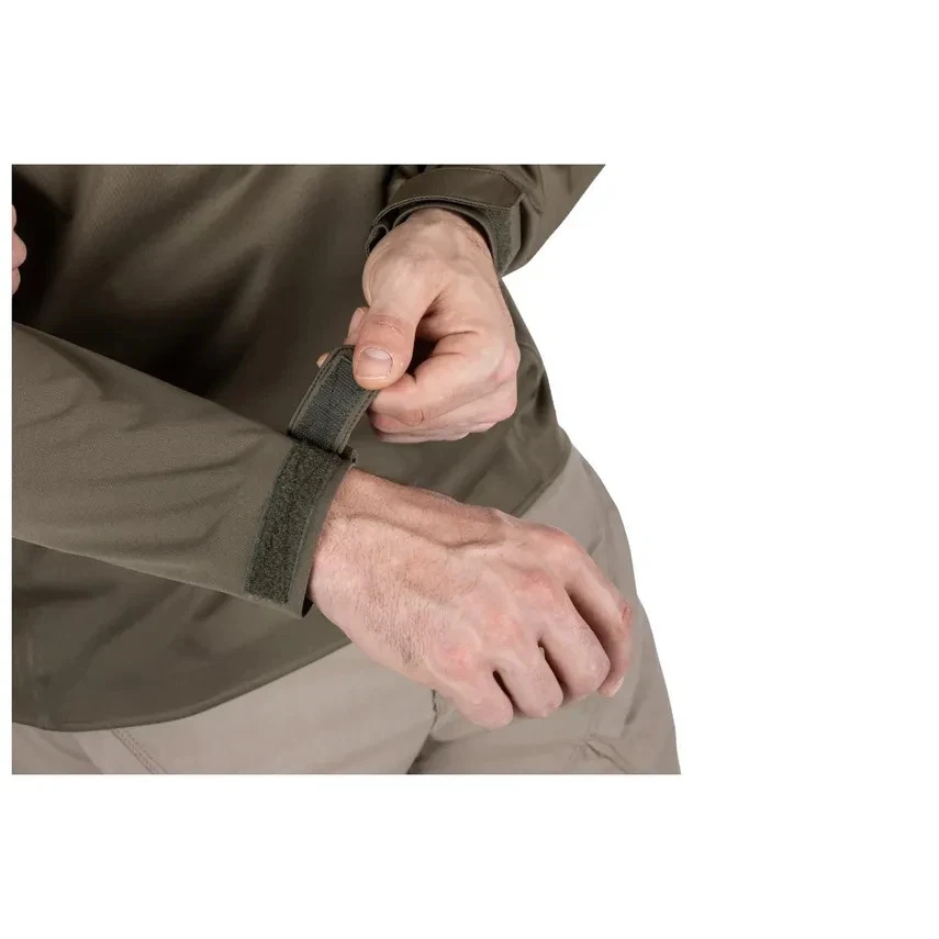 Camisa táctica 5.11 para hombre impermeable rápida OPS transpirable elástica 1/4 cremallera verde Foto 4 de 4