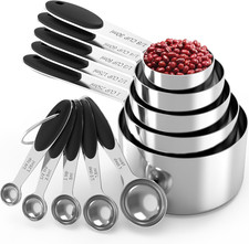 Measuring Cups and Spoons Set, Stainless Steel, Kitchen Utensils for Cooking and