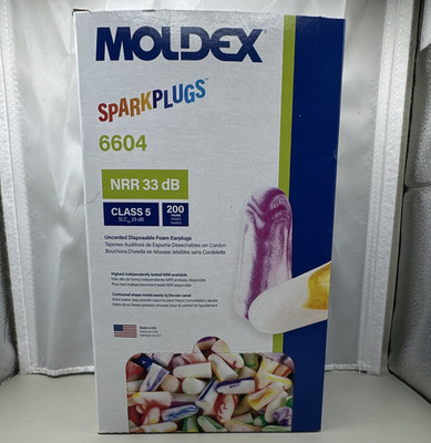 Moldex SparkPlugs 6604 Uncorded Disposable Foam Earplugs, NRR 33 dB
