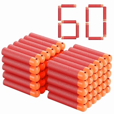 60PCS Mega Dart Refill Pack for N-Strike Series 0.7'', Red