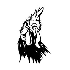 Peeking Chicken Vinyl Decal Sticker -Multiple Colors Sizes- FREE SHIPPING