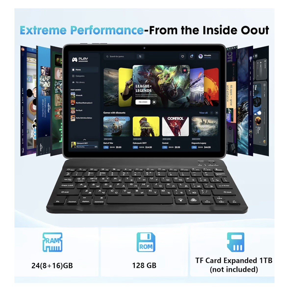 10 Inch Tablet ,android 15 Comes With Keyboard, Mouse And Case Bundle ...